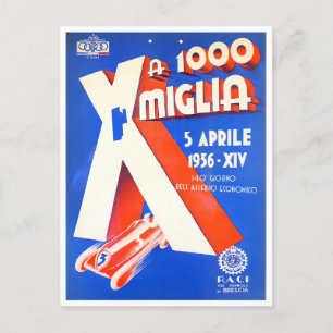 1956 Italien 1000 Meilen Grand Prix Postkarte