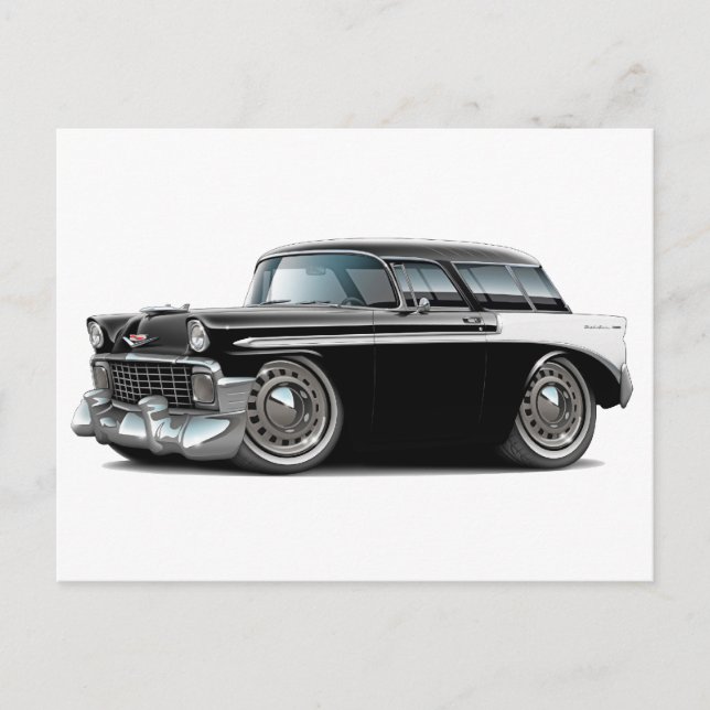 1956 Nomad Black-White Car Postkarte (Vorderseite)