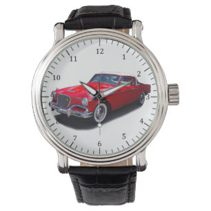 1956 rote Oldtimer-Uhr Armbanduhr