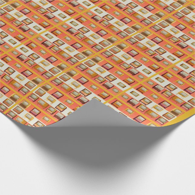 1956 Sets im Fernsehen drucken Geschenkpapier (Ecke)