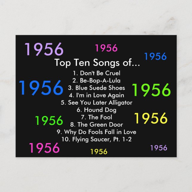 1956 Songs Postkarte (Vorderseite)