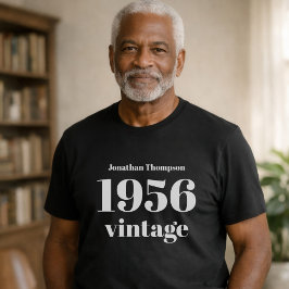 1956 Vintage Name Black 70th Birthday Party T-Shirt