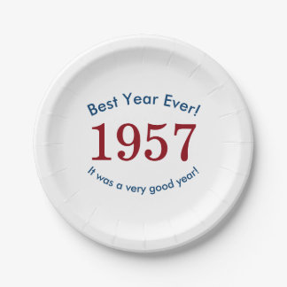 1957 Bestes Jahr je 60. Geburtstagsparty Pappteller