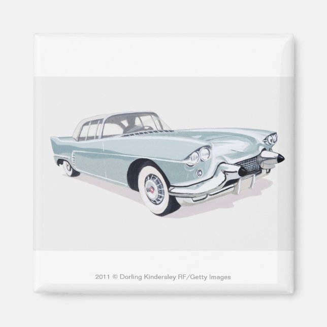 1957 Cadillac mit Silhouette des Fahrers im Innere Magnet (Vorne)