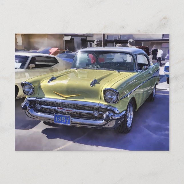 1957 CHEVROLET POSTKARTE (Vorderseite)