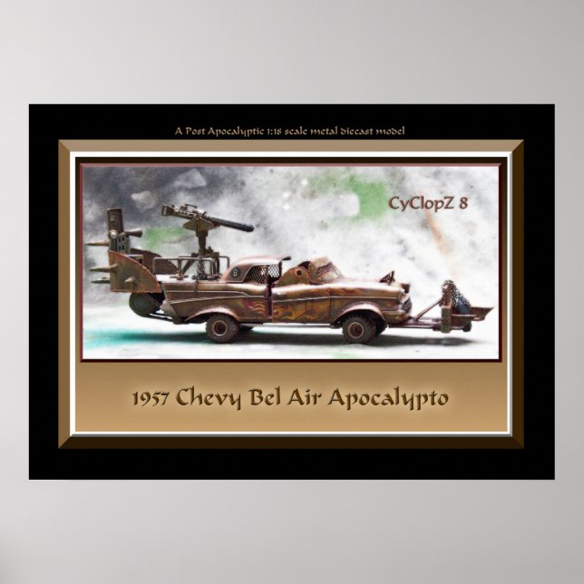 1957 Chevy Bel Air, Art Car, Junk, Post Apokalypse Poster (Vorne)