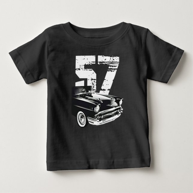 1957 Chevy Bel Air Front Side View Silhouette Baby T-shirt (Vorderseite)