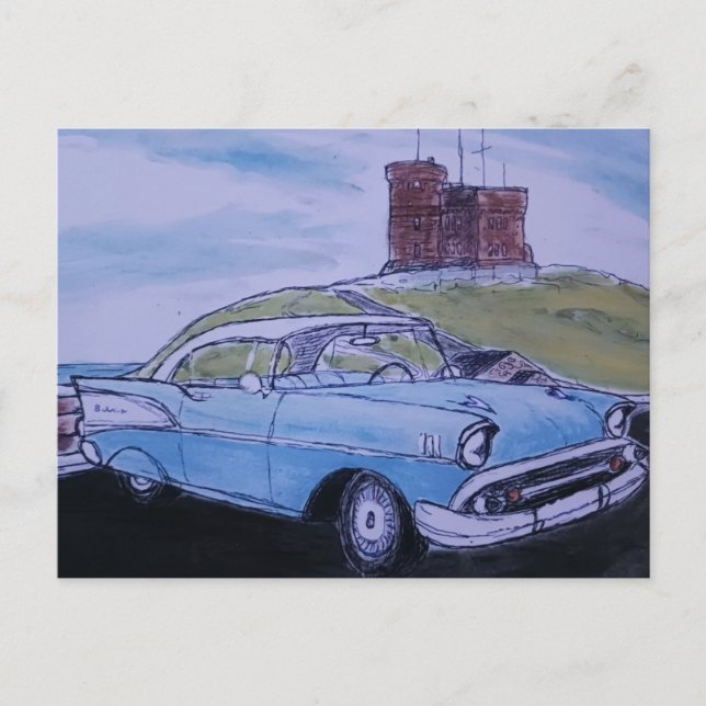 1957 chevy Bel Air Postkarte (Vorderseite)