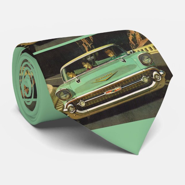 1957 Chevy Bel Air Print Krawatte (Gerollt)
