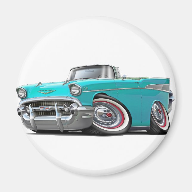 1957 Chevy Belair Türkis Convertible Magnet (Vorne)