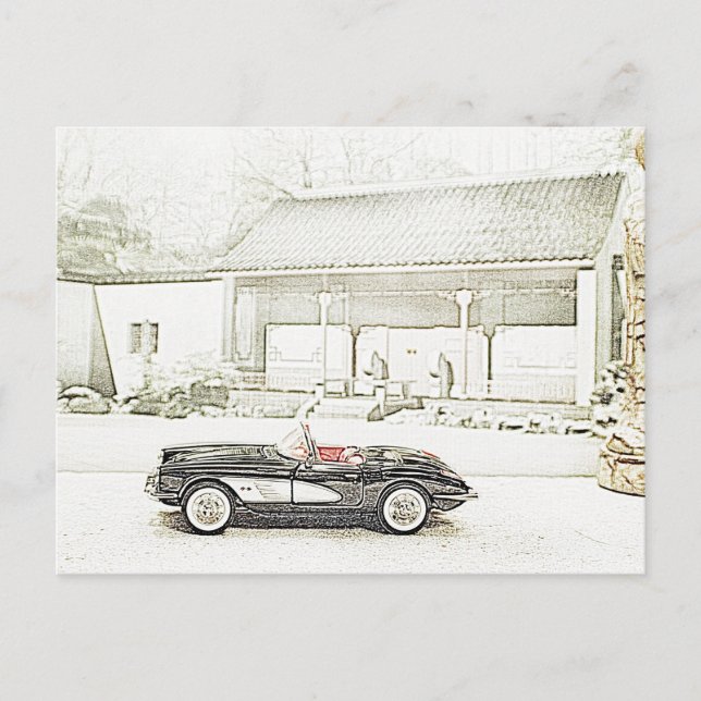 1957 Corvette Convertible Postkarten (Vorderseite)