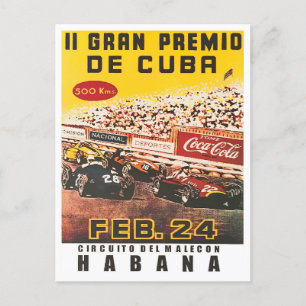 1957 Cuba Grand Prix Oldtimer-Rennen Postkarte