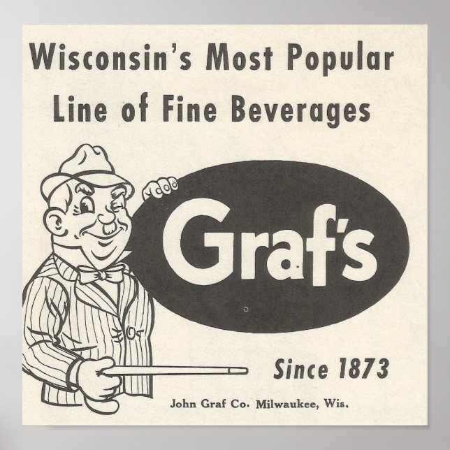1957 Graf's Beverages ~ Opa Graf Poster (Vorne)