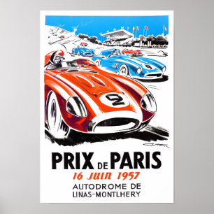1957 Großer Preis von Paris - Vintages Rennen Poster