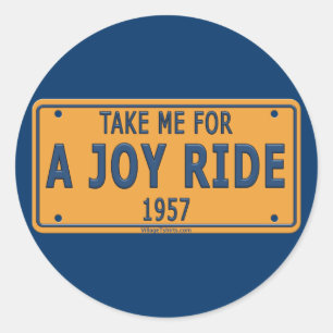 1957 Joy Ride Auto Runder Aufkleber