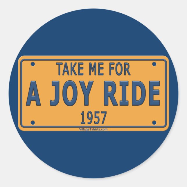1957 Joy Ride Car Runder Aufkleber (Vorderseite)