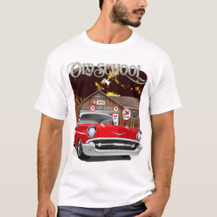 1957 Rot und Weiß Alte Schule Chevy Bel Air T-Shirt