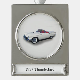 1957 Thunderbird-Banner Banner-Ornament Silber