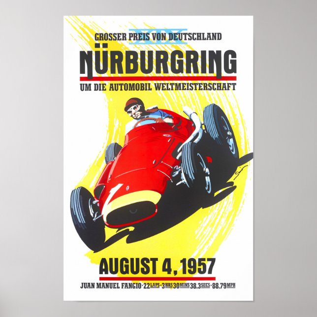 1957 Vintager Nürburgring-Grand-Prix-Rennen Poster (Vorne)
