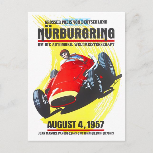 1957 Vintager Nürburgring-Grand-Prix-Rennen Postkarte (Vorderseite)