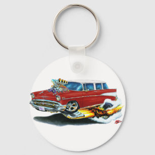 1957er Chevy Nomad Brauner Wagen Schlüsselanhänger