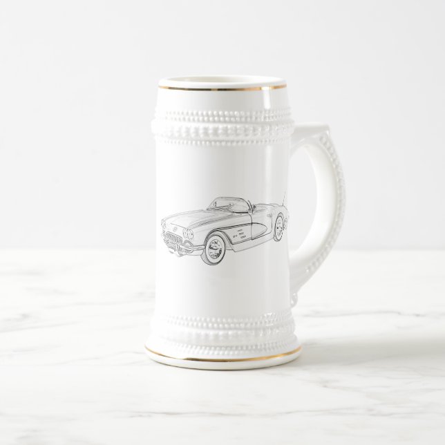 1958 Chevy Corvette Bierglas (VorderseiteRechts)