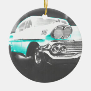 1958 chevy impala hellblau Klassiker Auto Keramikornament