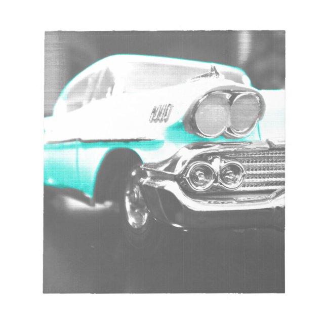 1958 chevy impala hellblau Klassiker Auto Notizblock (Vorderseite)