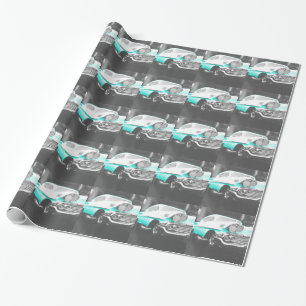 1958 Chevy Impala hellblauer Oldtimer Geschenkpapier