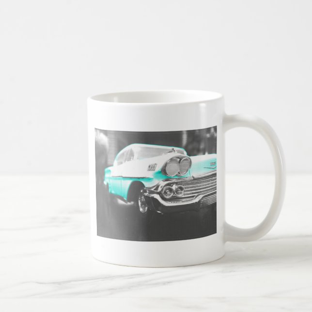 1958 Chevy Impala hellblauer Oldtimer Tasse (Rechts)