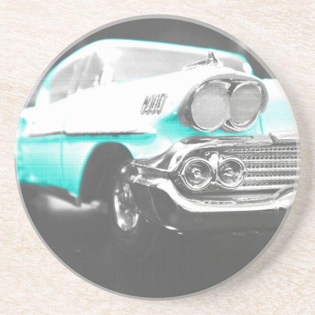 1958 Chevy Impala hellblauer Oldtimer Untersetzer (Vorne)