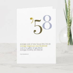 1958 Geburtstags-Spaß-Tatsachen Karte