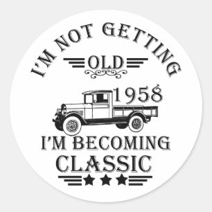 1958 Geburtstags Vintage Herren Runder Aufkleber