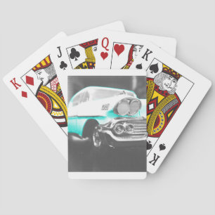 1958er Chevy Impala strahlend blaue Oldtimer Spielkarten