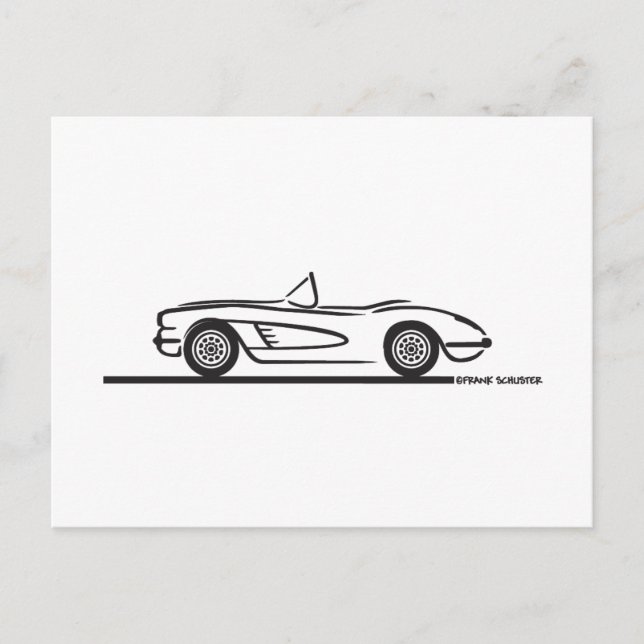 1959 1960 Chevrolet Corvette Postkarte (Vorderseite)