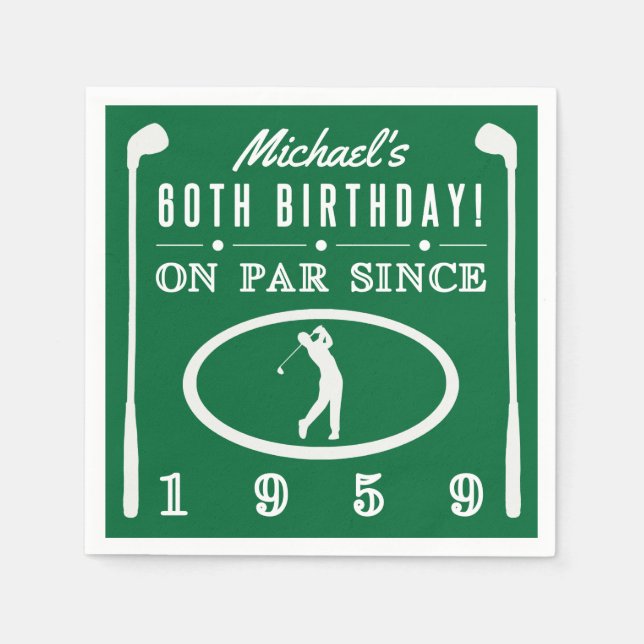 1959 60. Geburtstag für Golfer Serviette (Vorderseite)