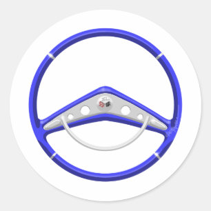 1959 Blaues Chevrolet-Lenkrad Runder Aufkleber