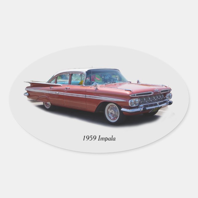 1959 Impala-Aufkleber Ovaler Aufkleber (Vorderseite)