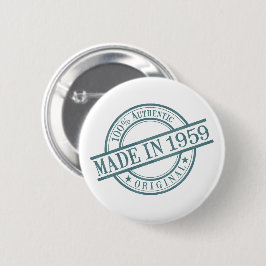 1959 in Circular Rubber Briefmarke Style Logo Button