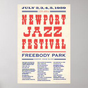 1959 Newport Jazz Festival Jazzplakat - Rhode Poster