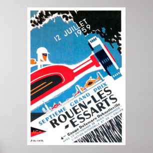 1959 Rennstrecke Rouen Les Essarts - Großer Preis  Poster