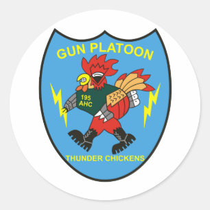 195. Assault Helicopter Co Runder Aufkleber