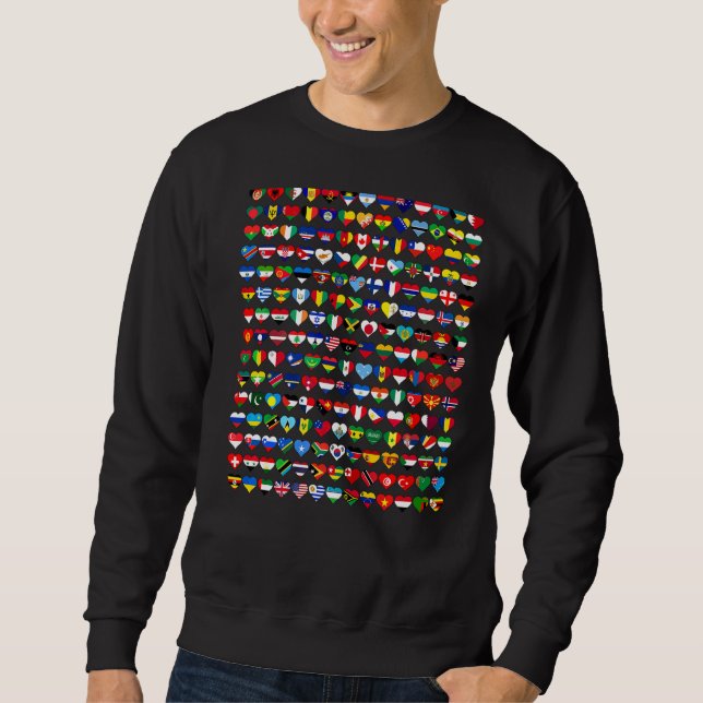 195 Flaggen aller Länder der Welt Sweatshirt (Vorderseite)