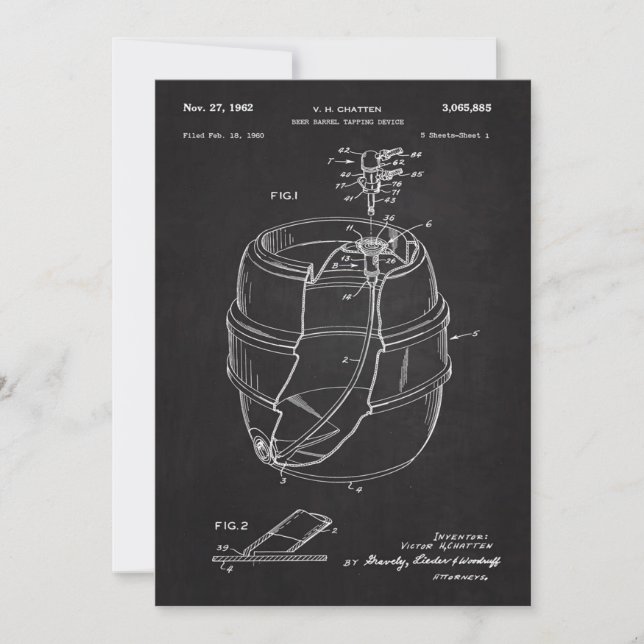 1960 Bierbarrel-Patent (Vorderseite)