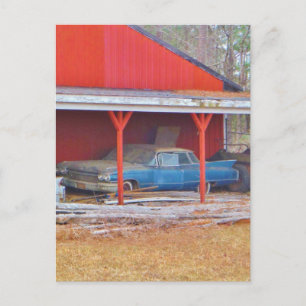 1960 BLAUES SADAND DEVILLE antikes Auto Postkarte