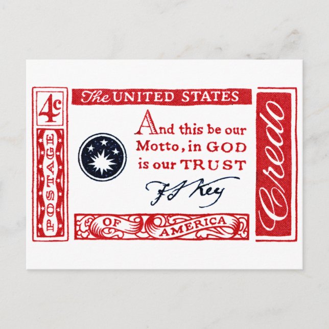 1960 Frances Scott Key American Credo Postkarte (Vorderseite)