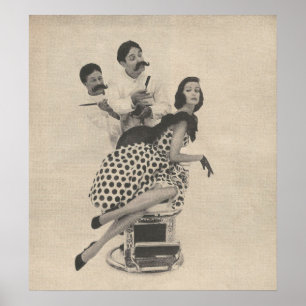 1960 Friseursalon Schönheitsmode Poster