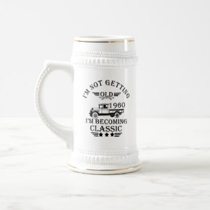 1960 geboren elegantes Vintage-Geburtstagsgeschenk Bierglas