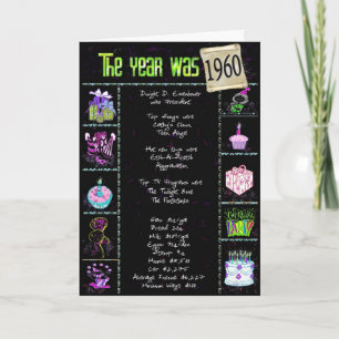 1960 Geburtstag Spaß Fakten Karte