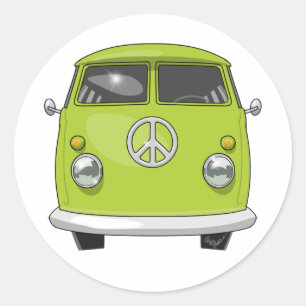 1960 Hippie Van Runder Aufkleber